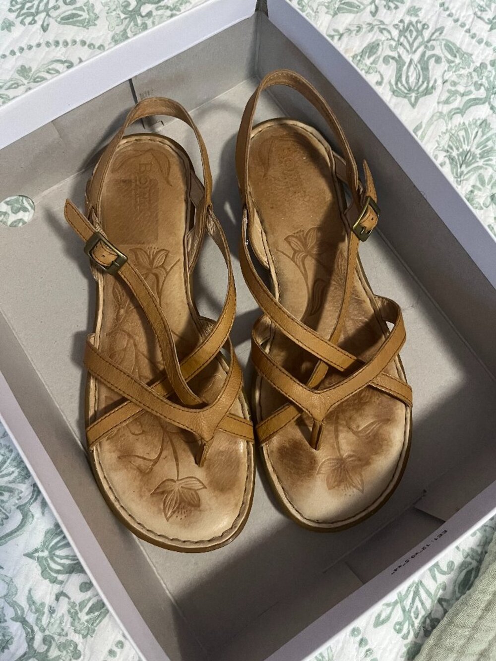 Born Strappy Tan leather sandals (9)